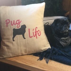 Custom pug life pillow